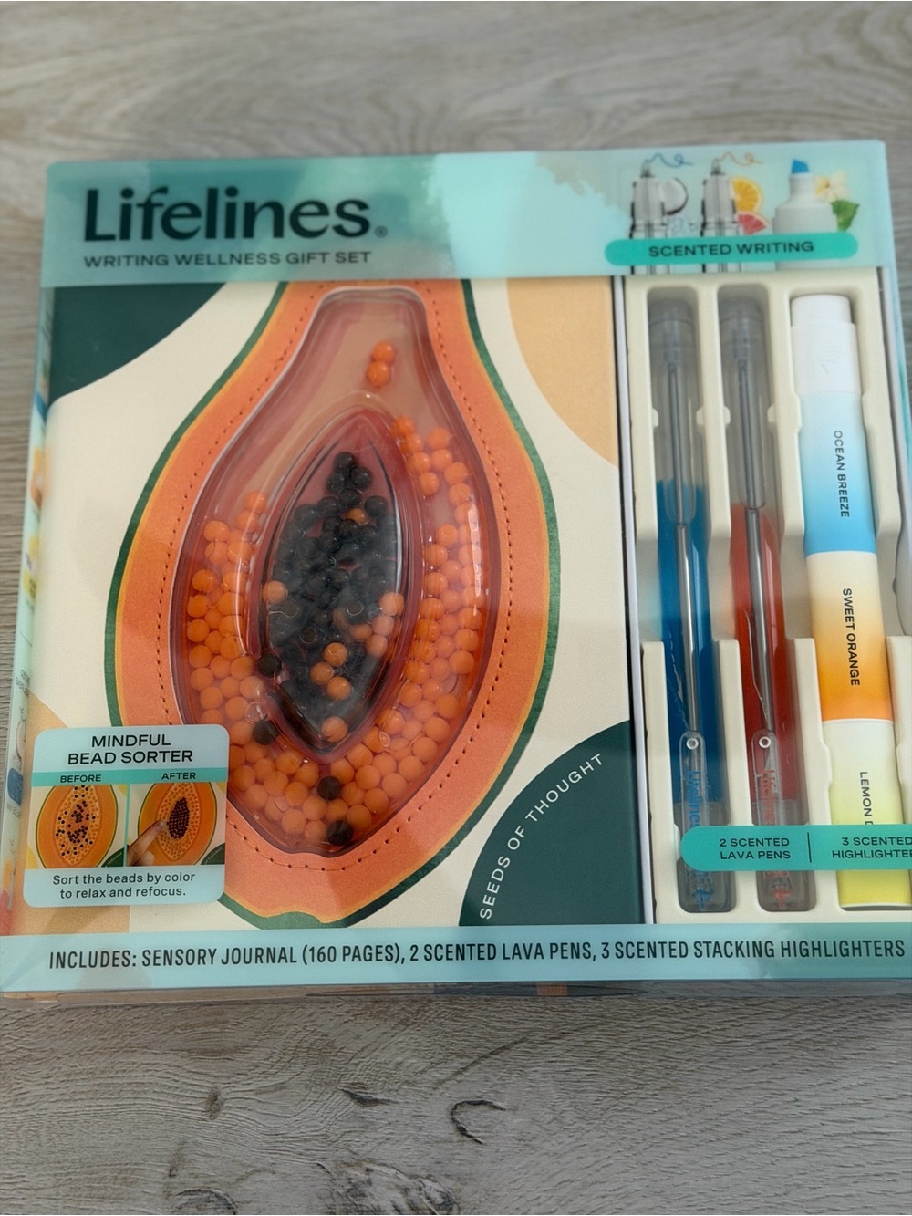 Lifelines Scented Writing Wellness Gift Set - Orange & Teal